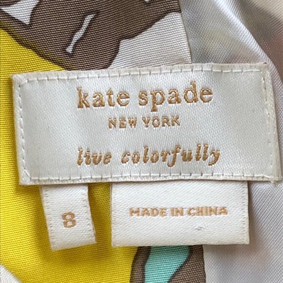 KATE SPADE Jana Silk Yellow Halter Rhinestone Metal Accent Top 8 - Picture 12 of 17
